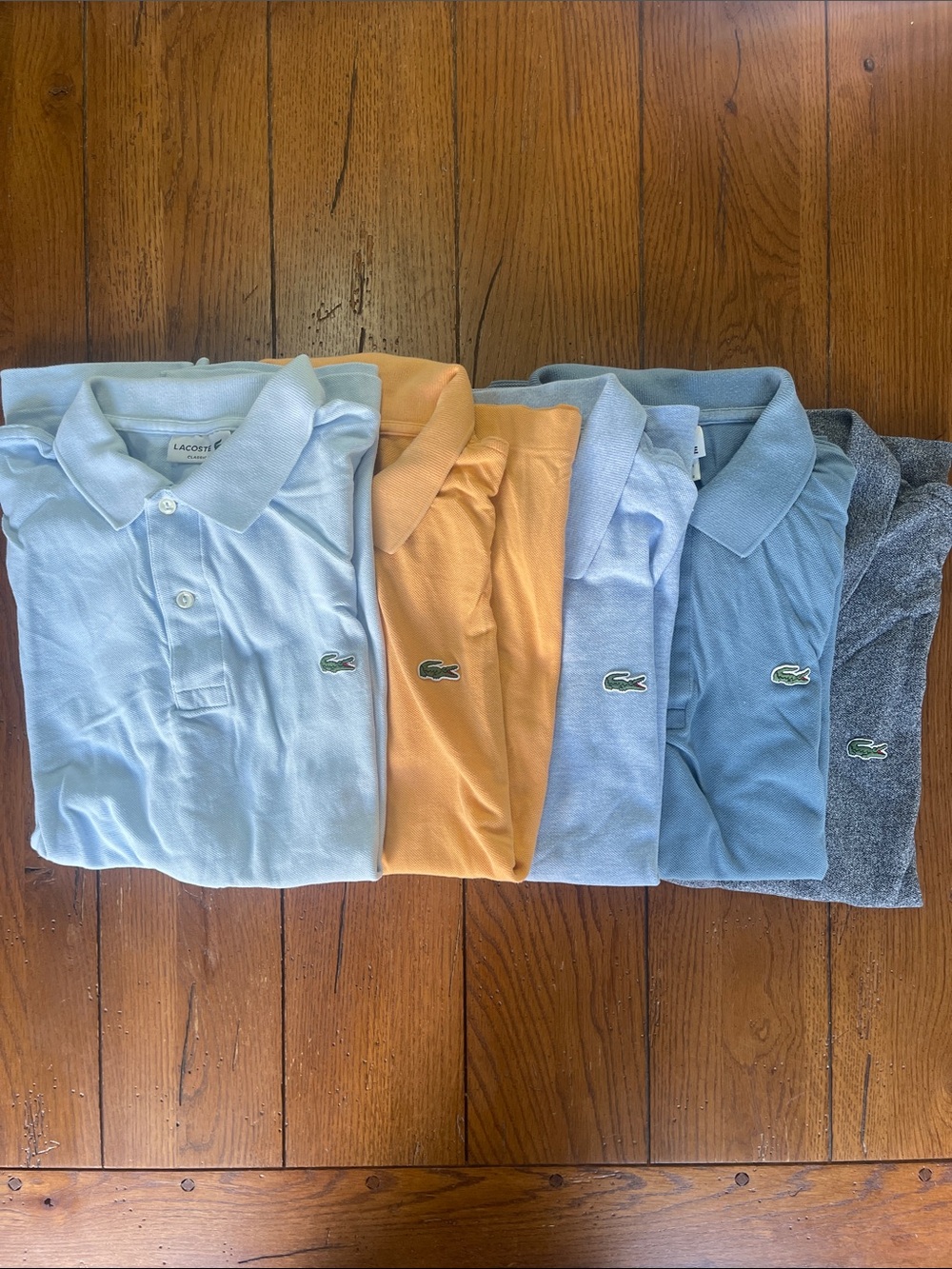 Lacoste Polo Bundle in Light Blue, Mustard & Slate Blue